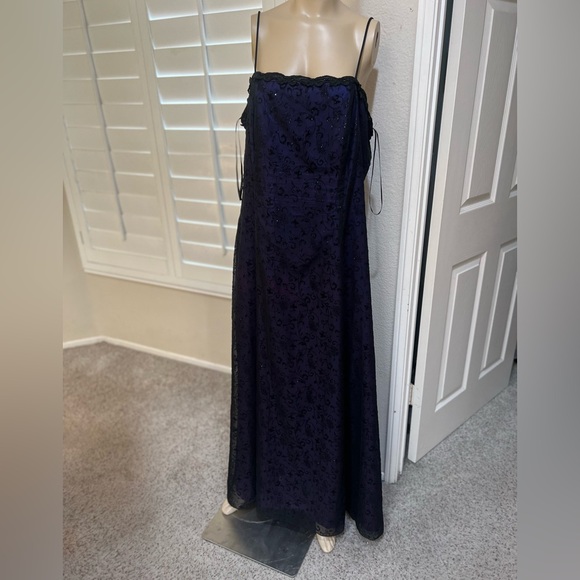 Vintage 90s fairygrunge gothic prom dress black lace purple shimmering  gown 16 Dresses